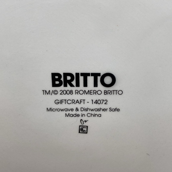 Romero Britto 2008 Black & White Small Plate - Picture 2 of 8